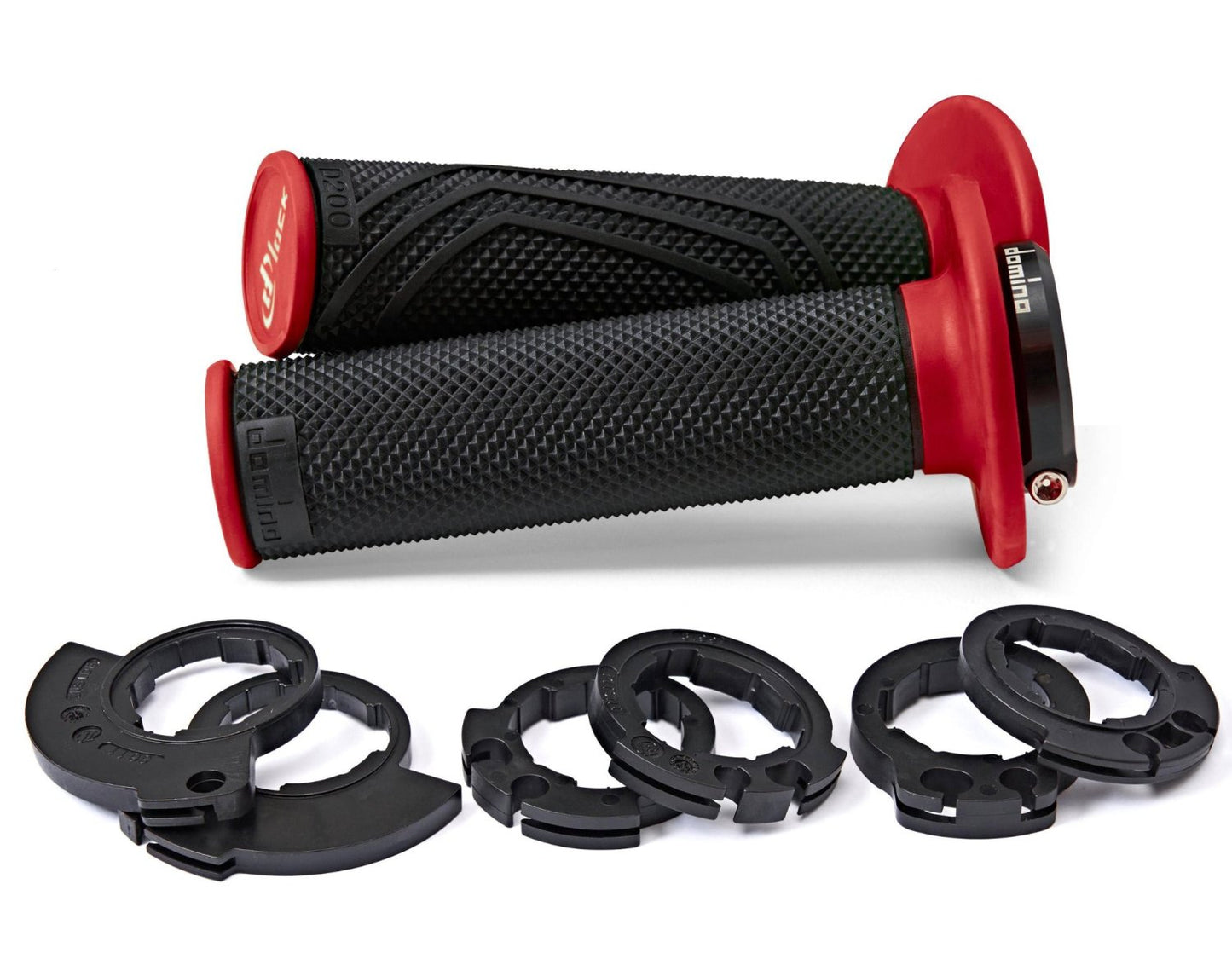DOMINO GRIPS MX D200 D-LOCK ON BLACK RED