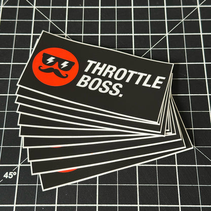 ThrottleBoss™ Signature Sticker – Matte Finish (100x50mm) Packs