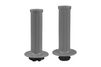 UFO Grey Lock-On Motocross Grips | Universal Fit + 8 Cams