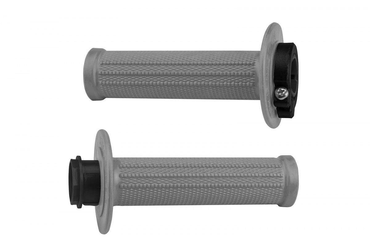 UFO Grey Lock-On Motocross Grips | Universal Fit + 8 Cams