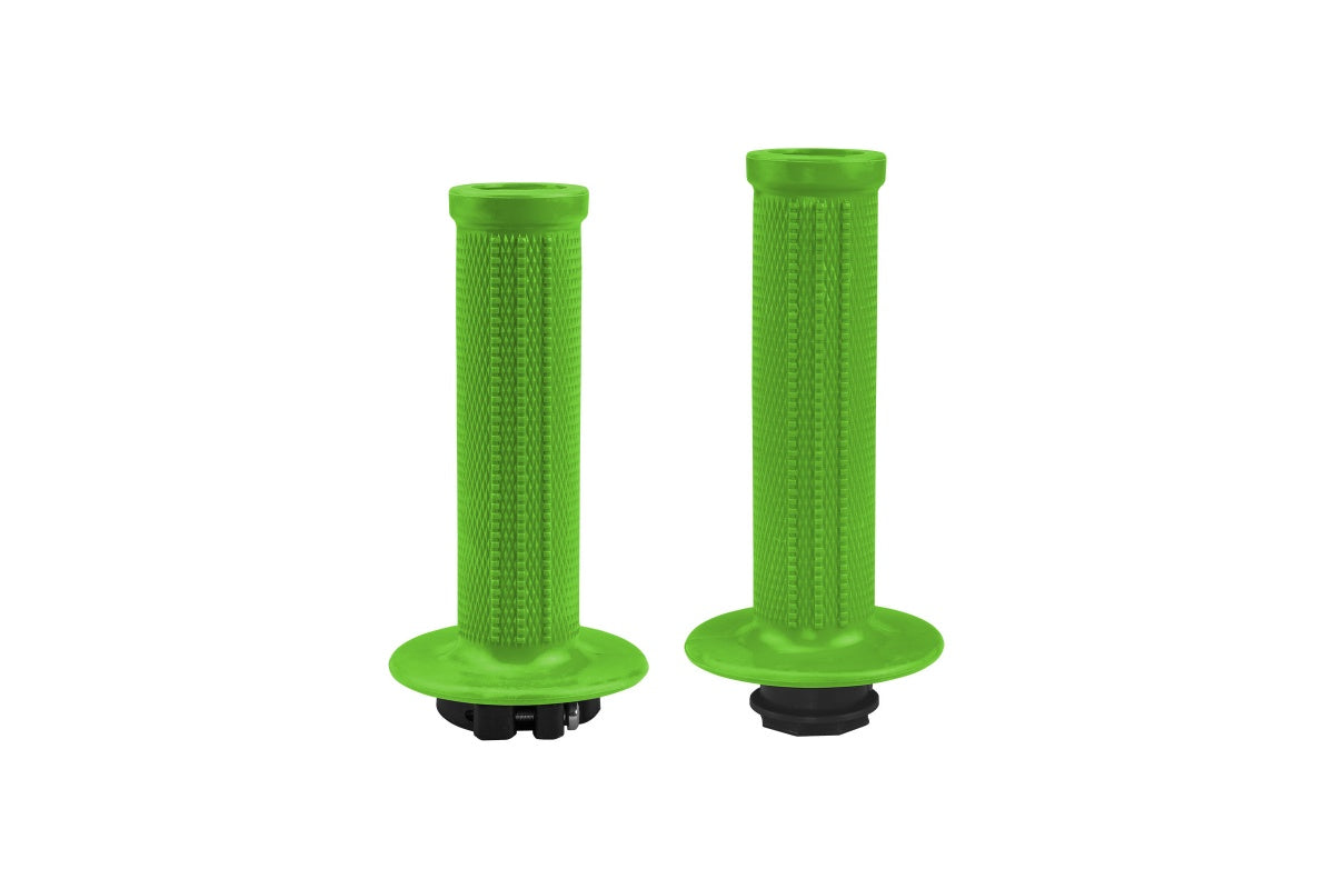 UFO Green Lock-On Motocross Grips | Universal Fit + 8 Cams