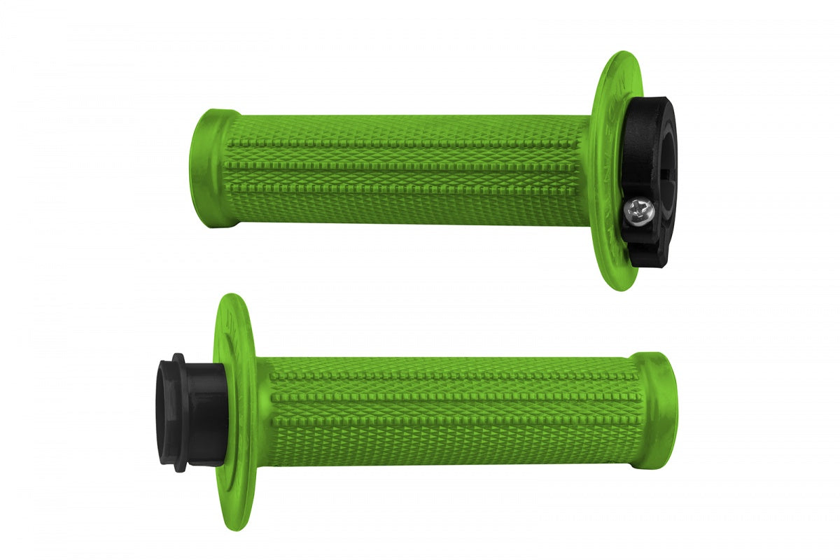 UFO Green Lock-On Motocross Grips | Universal Fit + 8 Cams