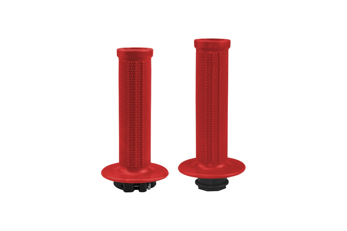 UFO Red Lock-On Motocross Grips | Universal Fit + 8 Cams