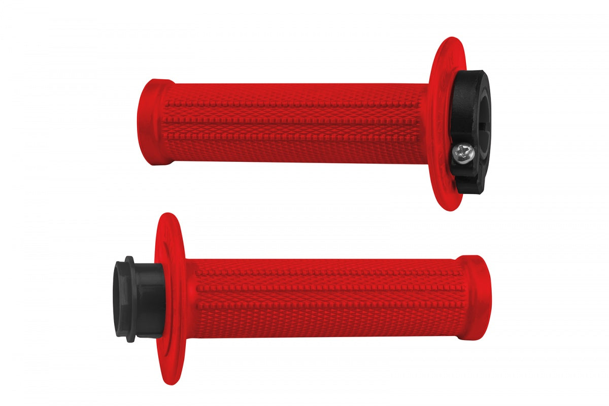 UFO Red Lock-On Motocross Grips | Universal Fit + 8 Cams